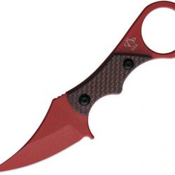 Couteau Mantis Sabot IV Karambit Black/Red Manche FCarbone Lame Acier M390 Etui Kydex MAN8356