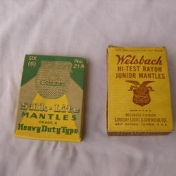 WW2 US LOT DE 2 BOÏTES A MANCHONS POUR LANTERNES MILITAIRES AMÉRICAINES COLEMAN/WELSBACH RARE