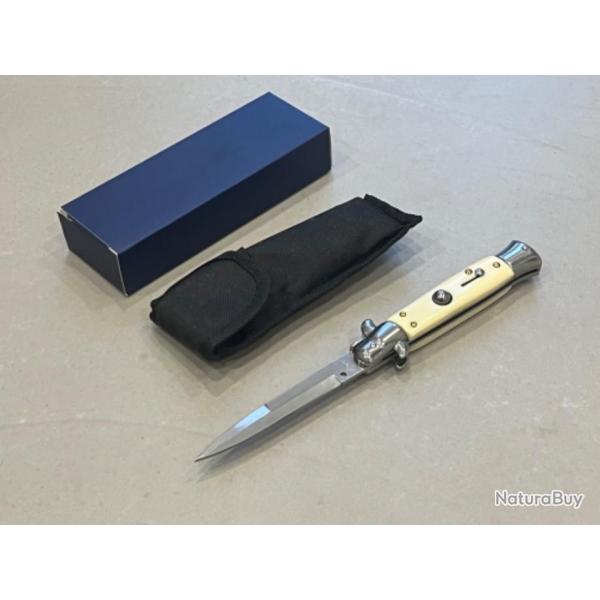 Couteau AKC stiletto automatique manche ivoirine