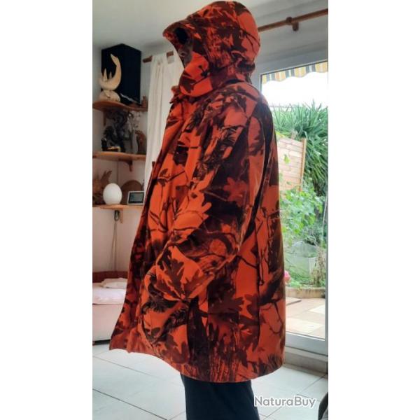 Veste hiver camo orange solognac 2XL