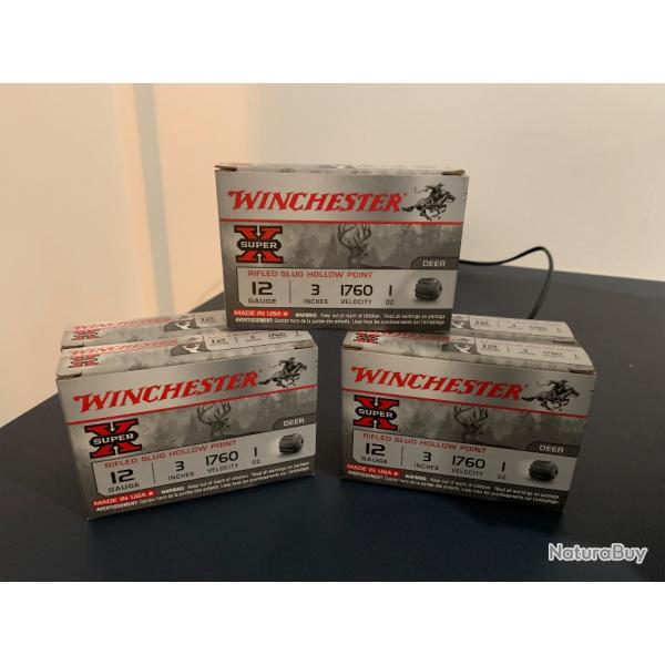 25 Cartouches slug 12/76 Winchester Super X