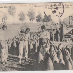 CPA -Manoeuvres de Forteresse 1906 - Siege de LANGRES Le Chargement des Obus