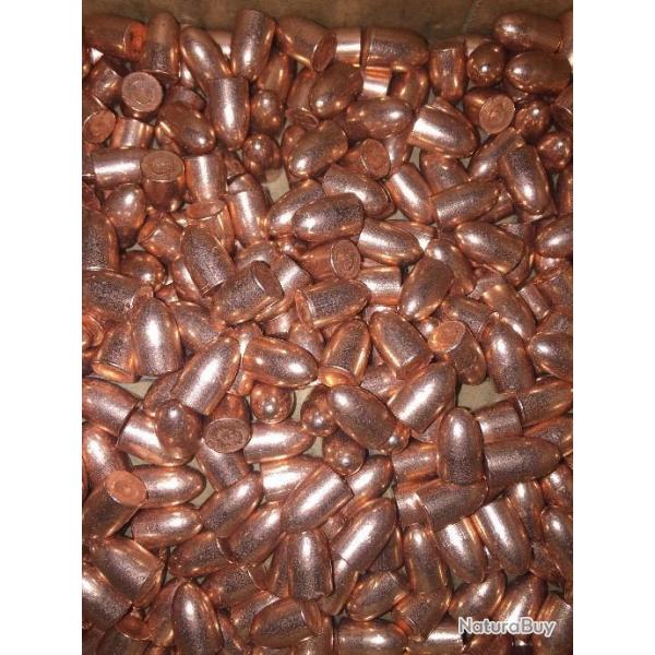 500 Ogives Cuivres BME MPF Calibres 38 auto RN 125 Gr TMJE  356"