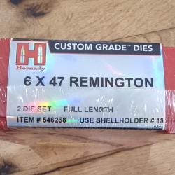 JEUX D'OUTILS 6X47 REMINGTON HORNADY CUSTOM GRADE DIES REF 546258 2 OUTILS