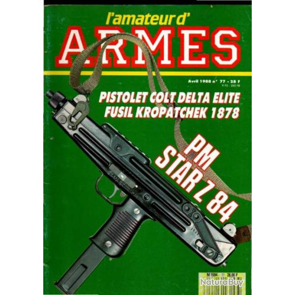 l'amateur d'armes 77 avril 1988  , knil 1891, pa colt delta lite 10 mm, couteau pistolet