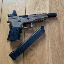 Glock 34 poseidon orion 3 performance, vendu avec 5 chargeurs Upgrade complet + Point rouge + Grip +