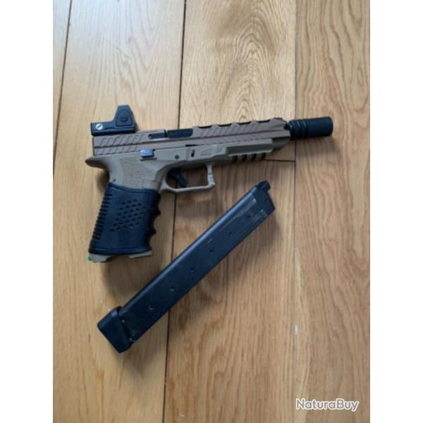 Glock 34 poseidon orion 3 performance, vendu avec 5 chargeurs Upgrade complet + Point rouge + Grip +