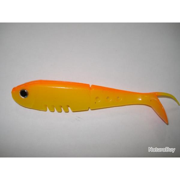 DELALANDE LOT DE 10 BUSTER SHAD 11CM - JAUNE DOS ORANGE