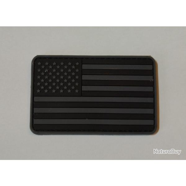 Patch drapeau Etats-Unis noir PVC velcro