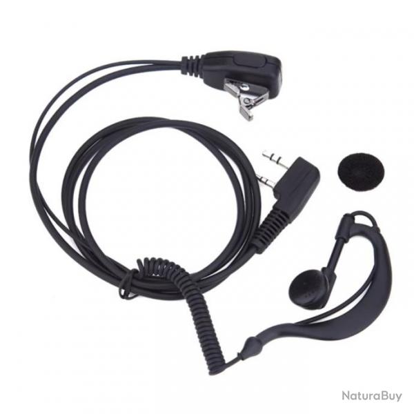 Oreillette pour talkie-walkie BAOFENG UV5R/KENWOOD/HY, micro, filaire, Radio coute - Promo