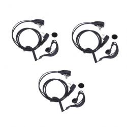 3x Oreillettes pour talkie-walkie BAOFENG UV5R/KENWOOD/HY, micro, filaire, Radio écoute - Promo