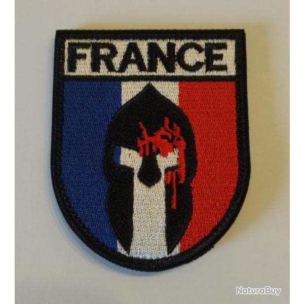 Ecusson/patch France + casque velcro noir