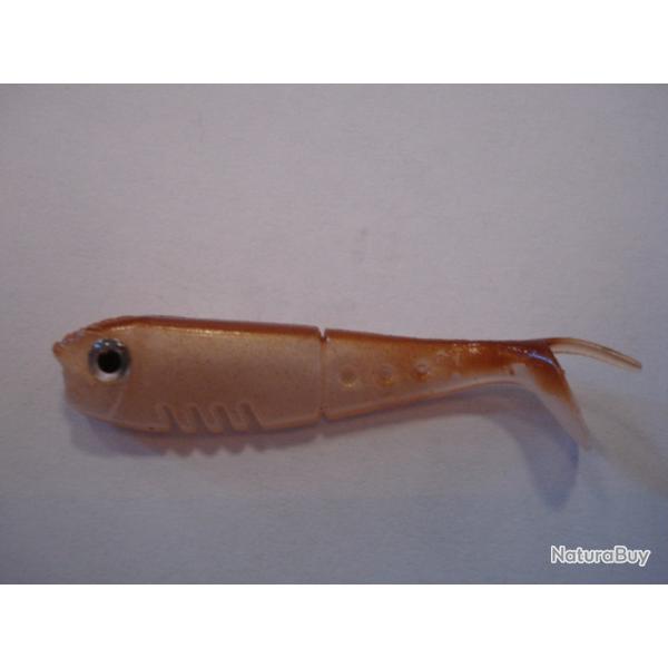 DELALANDE LOT DE 10 BABY BUSTER SHAD 5CM - BLANC NACRE DOS MARRON