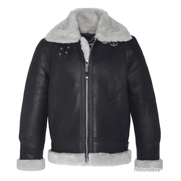 Blouson US Cuir "Bombardier" B3 Noir/Blanc - Schott L