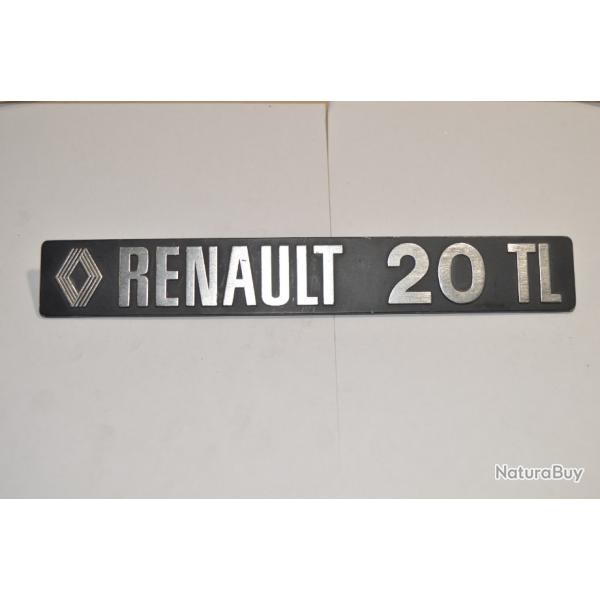 Logo / Sigle  Hayon  Voiture Ancienne Renault 20 TL  Ancien  (20)