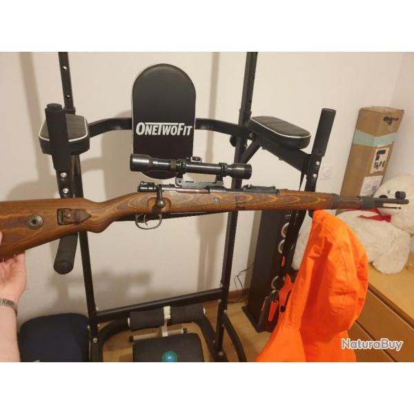 MAUSER 98K SNIPER 8X60S + CARTOUCHES.