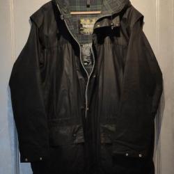 Barbour Veste cirée Durham, Wax, C42, bleue, taille française 52, L