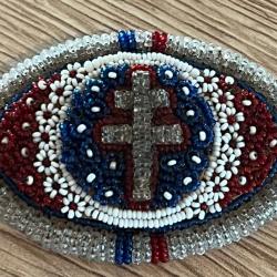 Insigne militaire France WW2 Libération broche en perles à la croix de Lorraine