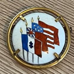 Insigne militaire France WW2 Libération broche drapeaux alliées