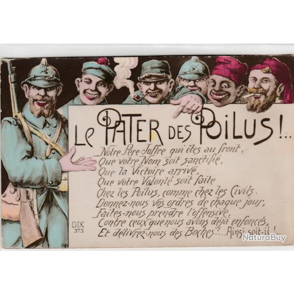 CPA - Patriotique : Le Pater des Poilus