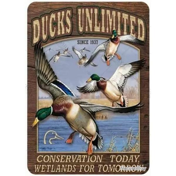 Plaque dcorative mtal Ducks Unlimited colvert