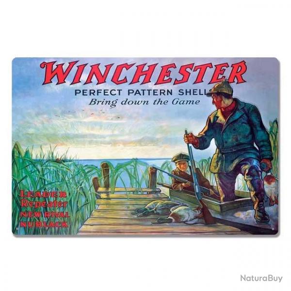 Plaque dcorative mtal Winchester chasseur