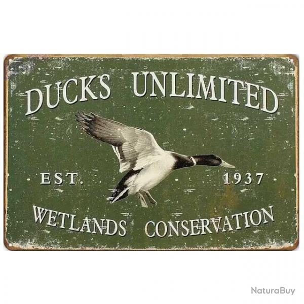 Plaque dcorative mtal Ducks Unlimited vintage