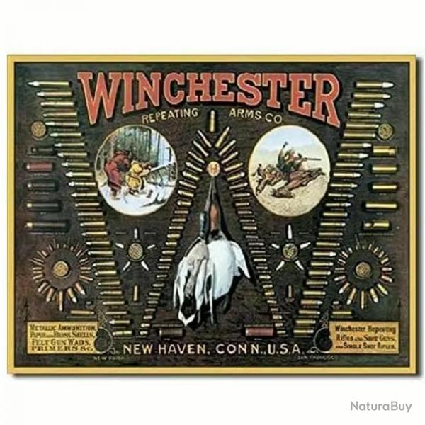 Plaque dcorative mtal Winchester ammunition