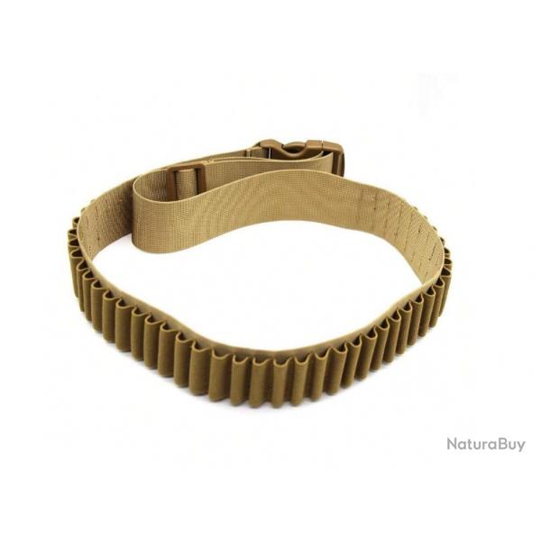 Ceinture de chasse beige 50 cartouches