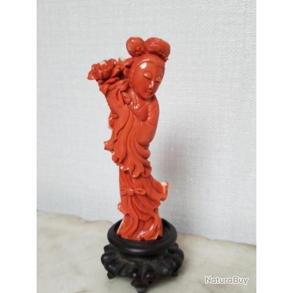 Sculpture en Corail rouge - XIX/XXme