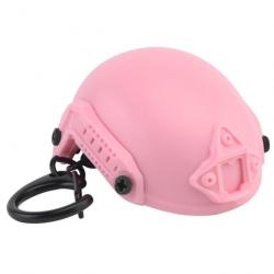 Porte-clé décapsuleur "casque tactique" - Rose