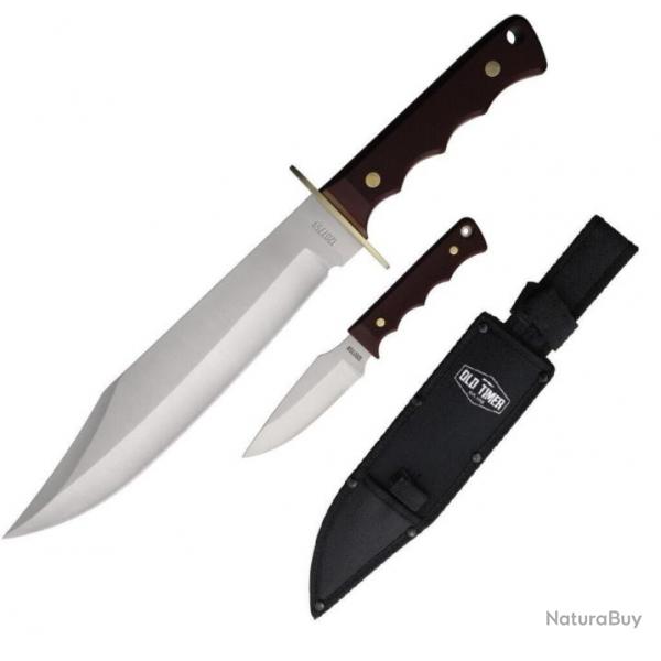 Couteau Schrade OT Bowie Combo 2 Couteaux de Chasse Lame Acier Inox Etui Nylon SCHP1207759