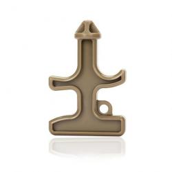 Porte clef de défense type poing américain - Marron