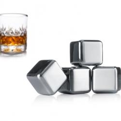 BEL1649 SET DE 4 PIERRES A WHISKY VACU VIN NEUF