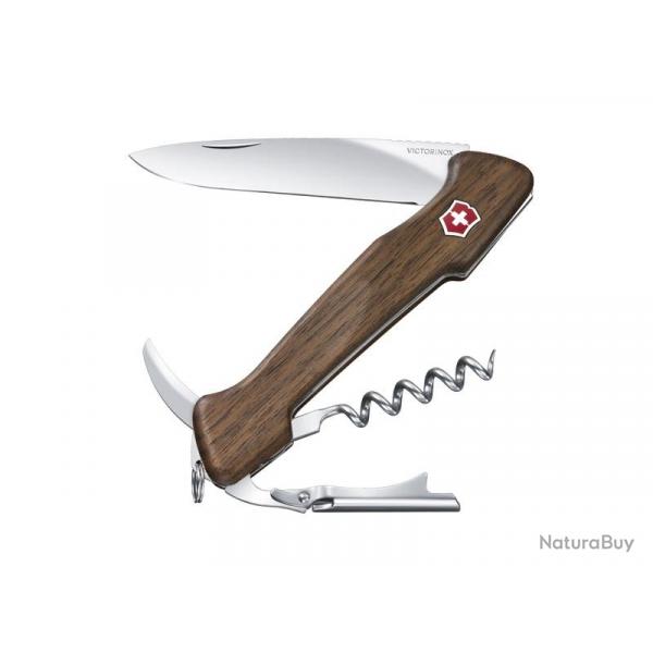 BEL1657 COUTEAU SUISSE SOMMELIER VICTORINOX "WINE MASTER" MANCHE NOYER 13CM 6 FONCTIONS NEUF