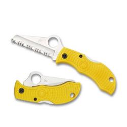 MYLS Couteau pliant Spyderco ManBug Salt jaune