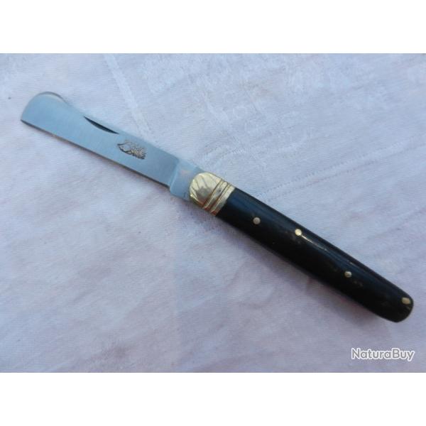 couteau greffoir Hrisson manche corne noire - longueur 17,5 cm