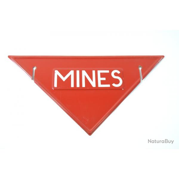 Plaque en tle prvention Danger MINES MINE dmineur dminage artificier Yougoslavie Arme Franaise