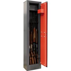 Braco ARM050 Armoire à 5 Fusils en Acier avec Coffre Intérieur, Coffre-fort pour Armes à Feu