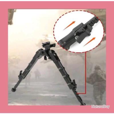 Bipied Tactique V10 En Fibre De Carbone - Réglable De 6,5 à 9