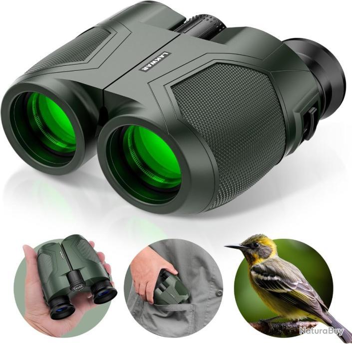 Jumelles Compactes 12x25 Haute Puissance - Vision Faible Luminosité Pour Observation Oiseaux, Chasse, Concerts Et Sports