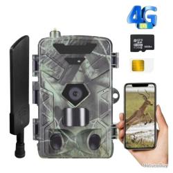 Caméra de Chasse 4G 4K - Batterie Lithium - Etanche IP65 - Carte 30go Carte SIM & Carte SD