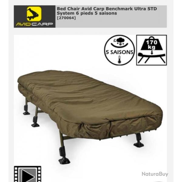 Bed Chair Avid Carp Benchmark Ultra STD System 6 pieds 5 saisons