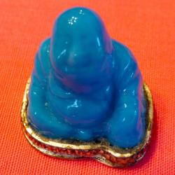 SPLENDIDE BOUDDHA COULEUR BLEUE TURQUOISE - SCULPTE DANS UNE BELLE MATIERE TRES DURE--