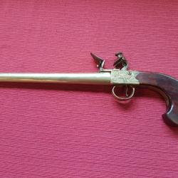 PISTOLET DE MARINE A SILEX CANON BRONZE