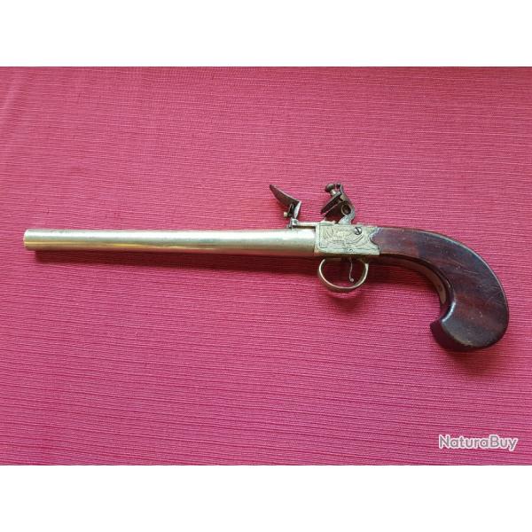 PISTOLET DE MARINE A SILEX CANON BRONZE