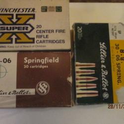 48 Cartouches (balles chasse) Cal 30.06 WINCHESTER .SELLIER BELLOT .125.180GR.