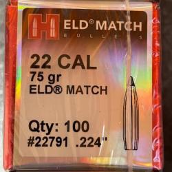 500 Ogives Hornady 22 Cal. 224 ELD MATCH - 75 grains