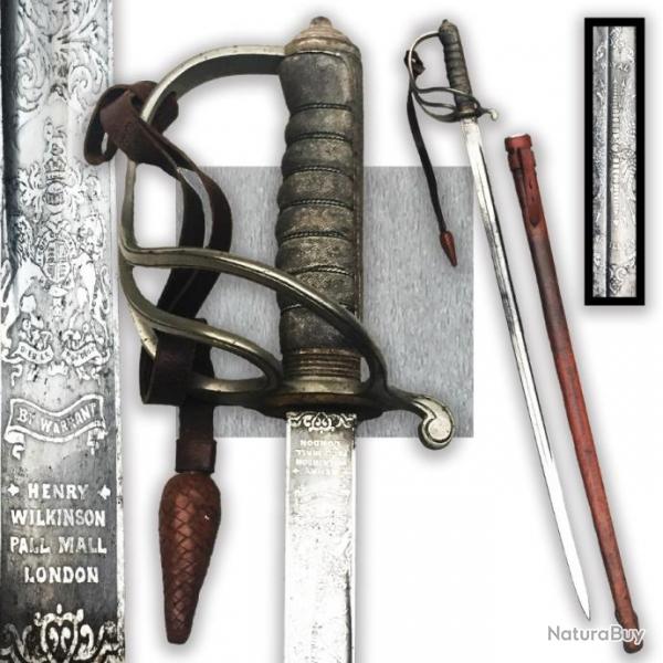 RARE & BEAU SABRE D'ARTILLERIE ROYALE BRITANNIQUE / ANGLAIS, '' HENRY WILKINSON '',  XIX, ORIGINAL