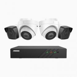 Kit de 4 caméras de surveillance PoE 3k avec stockage 1To